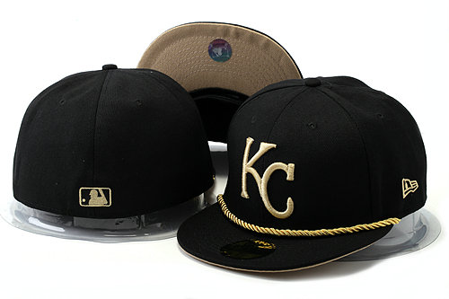 Kansas City Royals Black Fitted Hat YS 0528